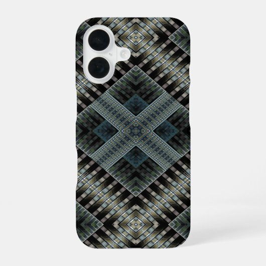 モダン幾何学模様 輝くものすべて iPhone 16ケース (裏面)