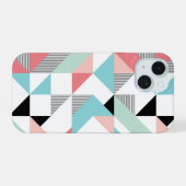 モダン幾何学模様 iPhone 15ケース (裏面横)