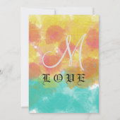 モダン幾何学水彩画 結婚式フレーム 招待状 (裏面)