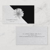 モダン幾何学白エレガント蓮 名刺 (正面/裏面)