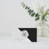 モダン幾何学白エレガント蓮 名刺 (スタンド正面)