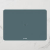 モダン幾何学的な喜びのオーバルアーチグリーンとゴールド 箔シーズンカード (裏面)