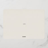 モダン幾何学的な喜び オーバル アーチ ネイビー ゴールド 箔シーズンカード (裏面)