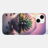 モダン幾何学的な多肉植物のテラリウム - ミニマリスト Case-Mate iPhoneケース (裏面 (横))