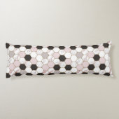 モダン幾何学的な大理石の六角形パターン ボディピロー (裏面)