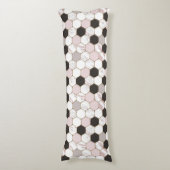 モダン幾何学的な大理石の六角形パターン ボディピロー (正面縦)