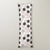 モダン幾何学的な大理石の六角形パターン ボディピロー (裏面 (縦))