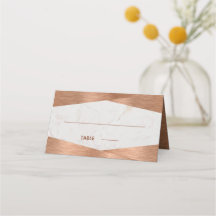 モダン幾何学的な大理石銅カリグラフィー結婚式