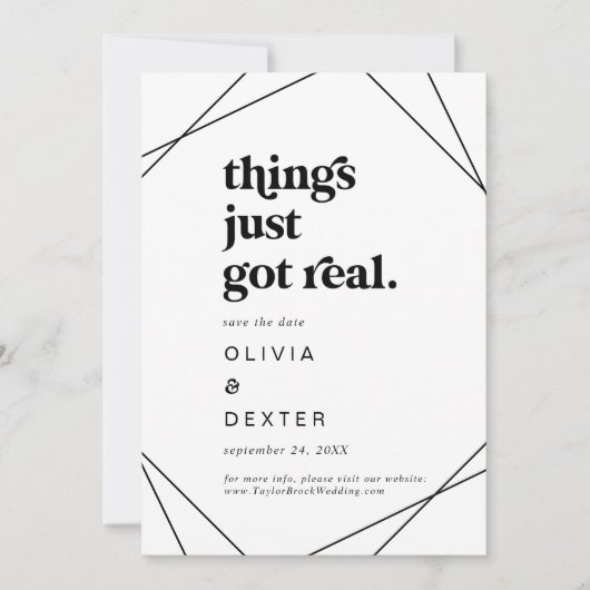 モダン幾何学的な得実在品 セーブザデート (正面)