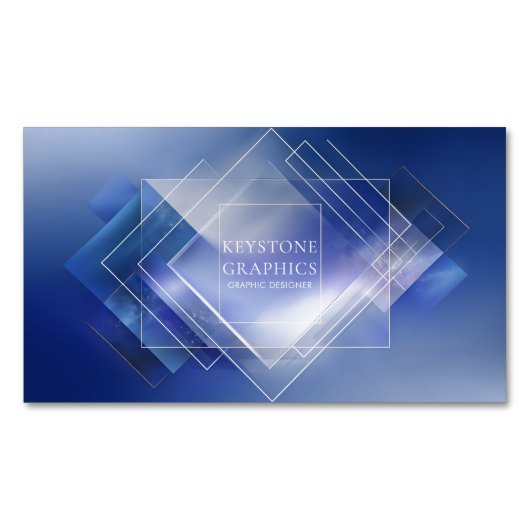 モダン幾何学的ロ企業のゴ マグネット名刺 (正面)