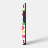 モダン幾何学矢印柄モノグラム マルチカラー iPhoneケース (左側面)