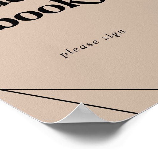 モダン幾何学 | オレンジのゲストブックサイン ポスター (角)