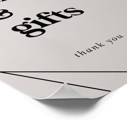 モダン幾何学 | グレー カードとギフト サイン (角)