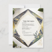 モダン幾何学 小さな花のディテール カード (正面)