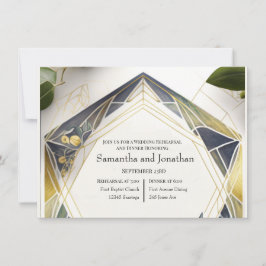 モダン幾何学 小花のリハーサル 招待状