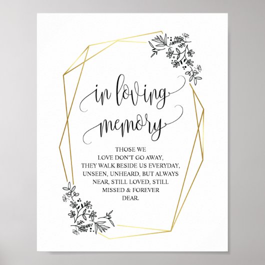 モダン幾何学 慈愛のメモリアルサイン ポスター (正面)