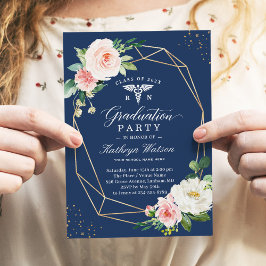 モダン幾何学 登録看護師卒業パーティー 招待状