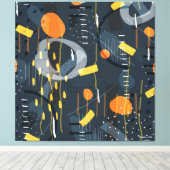 モダン幾何形状合成抽象芸術アート キャンバスプリント (インサイチュ (ウッドフロア))