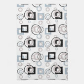 モダン幾何数々の模様 キッチンタオル (縦)