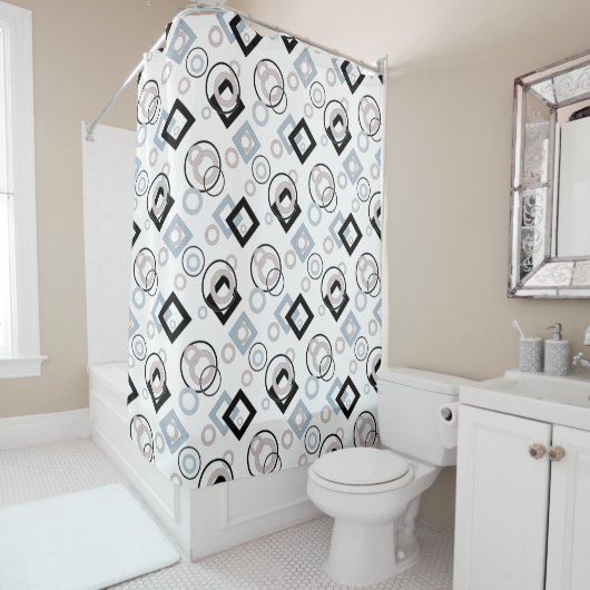 モダン幾何数々の模様 シャワーカーテン (インサイチュ)