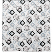 モダン幾何数々の模様 シャワーカーテン (正面)