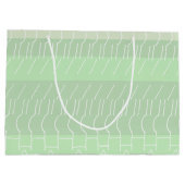 モダン幾何自然パターンの緑の色調 ラージペーパーバッグ (裏面)