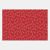 モダン幾何赤と白点パターン ラッピングペーパーシート (正面3)