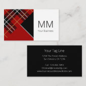 モダン幾何赤タータンチェックパーソナライズされた板 名刺 (正面/裏面)