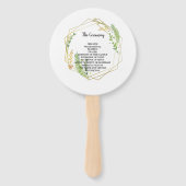 モダン幾何金のフレーム葉のフローラ ハンドファン (裏面)