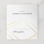 モダン幾何金ゴールド結婚フレーム プレイスカード (外部開封)