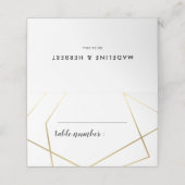 モダン幾何金ゴールド結婚フレーム プレイスカード