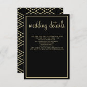 モダン幾何黒金ゴールド結婚 エンクロージャーカード (正面/裏面)