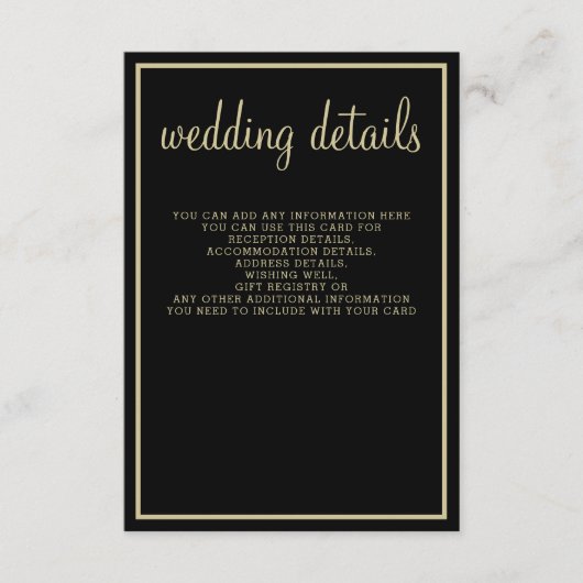 モダン幾何黒金ゴールド結婚 エンクロージャーカード (正面)