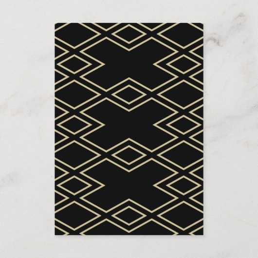 モダン幾何黒金ゴールド結婚 エンクロージャーカード (裏面)