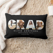 モダン幾重数々の黒写真卒業 ランバークッション (ブランケット)