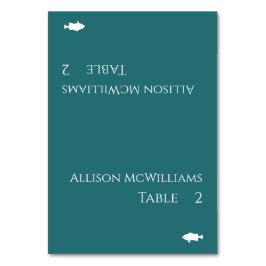 モダン座席表 – 魚アイコン – エメラルドグリーン –  テーブルナンバー
