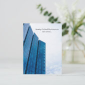 モダン建物垂直カスタム事業移動 ポストカード (スタンド正面)