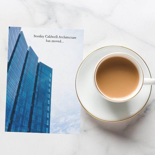 モダン建物垂直カスタム事業移動 案内状