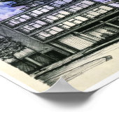 モダン建物建築スケッチ ポスター (角)