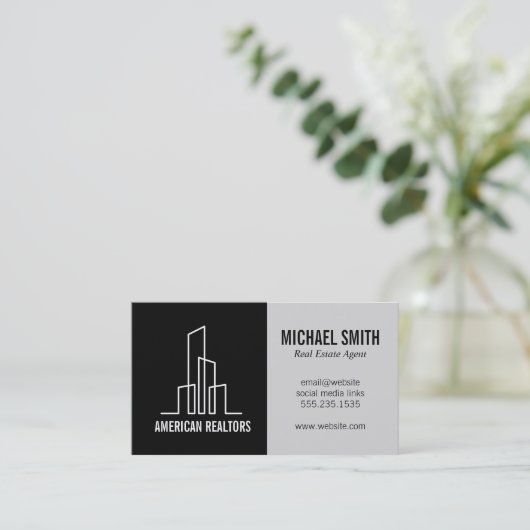 モダン建物 | 実在代理人 名刺 (スタンド正面)