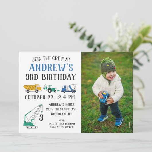 モダン建築サイト写真誕生日招待状 招待状 (スタンド正面)