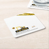 モダン建築ダンプトラックパーティー食器 スクエアペーパーコースター (アングル)