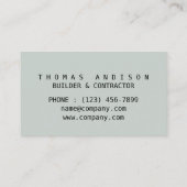 モダン建築ビルダー契約者アーキテクト 名刺 (裏面)