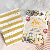 モダン建築ボーイファースト誕生日 招待状