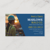 モダン建築会社フォトブルー&イエロー 名刺 (裏面)