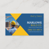 モダン建築会社フォトブルー&イエロー 名刺 (正面)