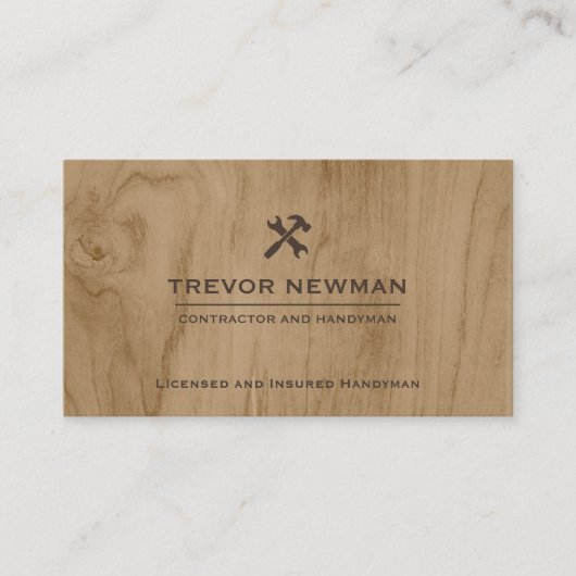 モダン建築手利大工ツール木材 名刺 (正面)