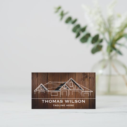 モダン建築手利大工ツール木材 名刺 (スタンド正面)