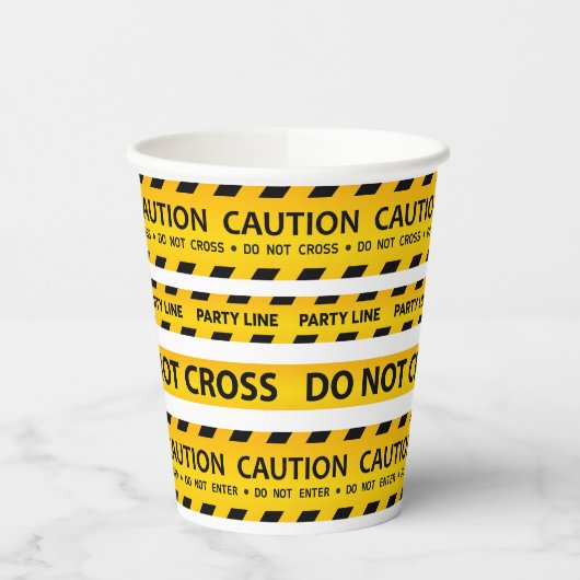 モダン建築注意誕生日ベビーシャワー 紙コップ (左)