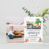 モダン建築誕生日写真 招待状 (スタンド正面)